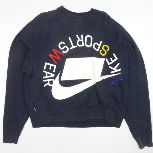 Nike Women's Navy Blue Crew Neck Pullover Sweatshirt Size S