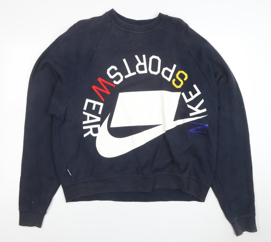 Nike Women's Navy Blue Crew Neck Pullover Sweatshirt Size S