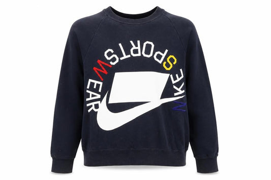 Front view of Nike Women's Navy Blue Crew Neck Pullover Sweatshirt, size S