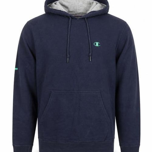 Champion Men's Blue Pullover Hoodie L Sports Fleece Sweatshirt