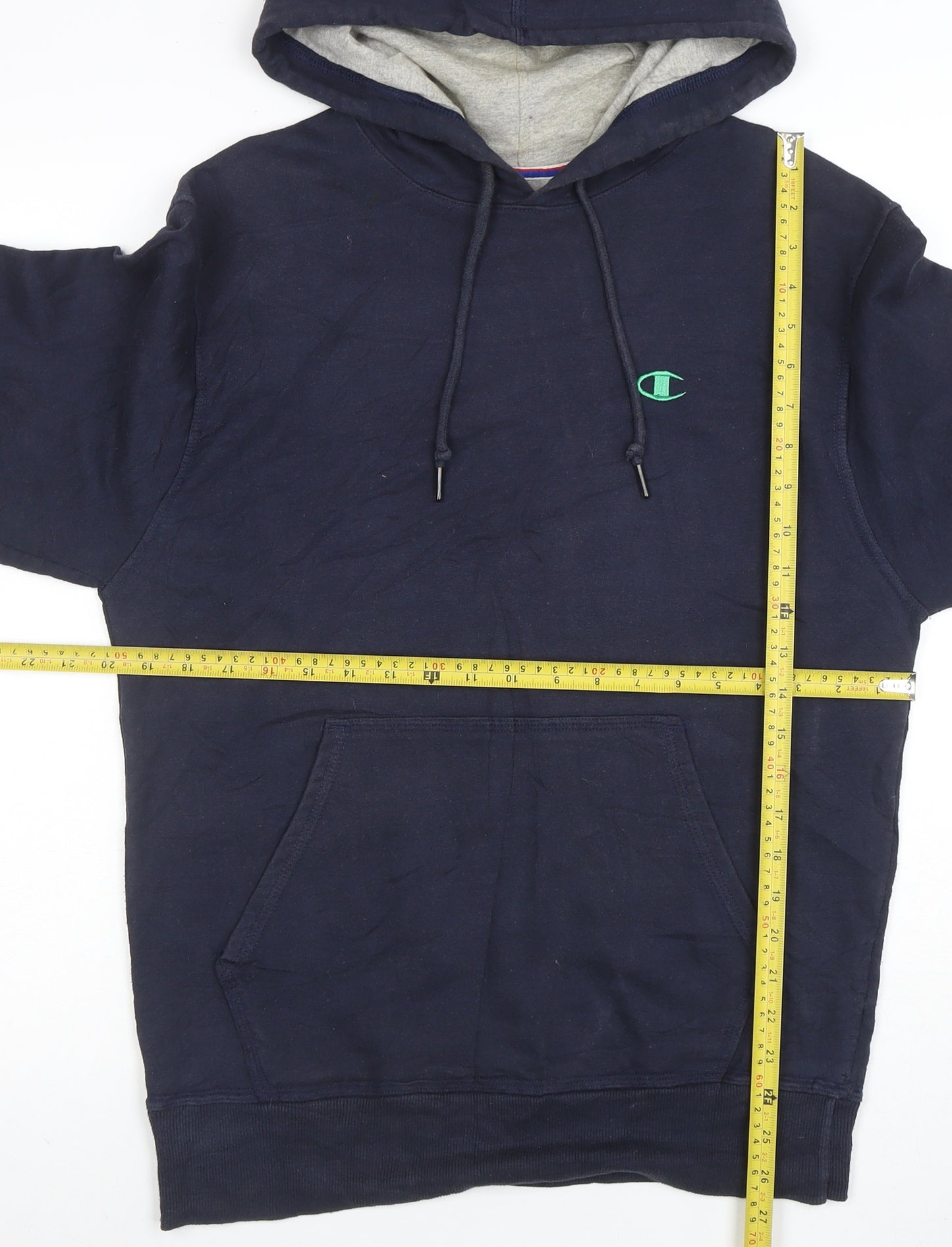 Champion Men's Blue Pullover Hoodie L Sports Fleece Sweatshirt