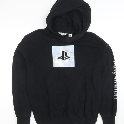 H&M Boys Black PlayStation Hoodie 10-12 Years Pullover Graphic Print