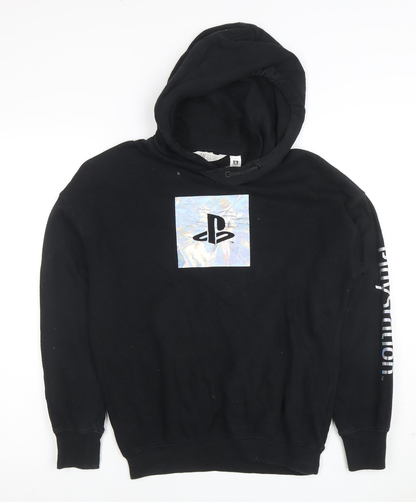 H&M Boys Black PlayStation Hoodie 10-12 Years Pullover Graphic Print