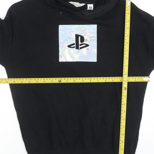 H&M Boys Black PlayStation Hoodie 10-12 Years Pullover Graphic Print