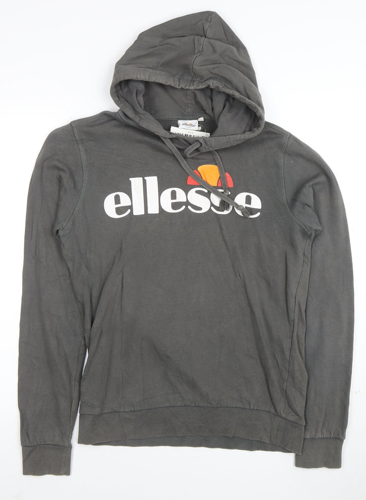 Ellesse Mens Grey Small Pullover Hoodie 100% Cotton Casual Logo Style