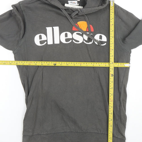 Ellesse Mens Grey Small Pullover Hoodie 100% Cotton Casual Logo Style