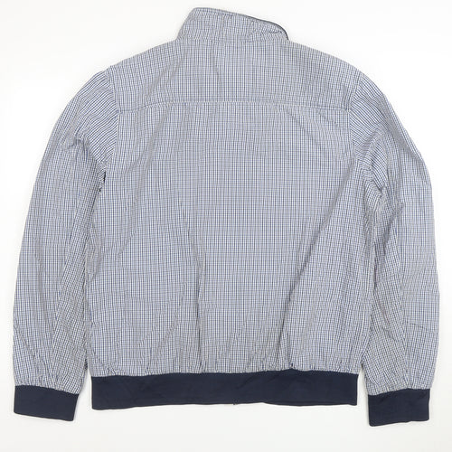 Scotch & Soda Men's Blue Check Cotton Bomber Jacket XL