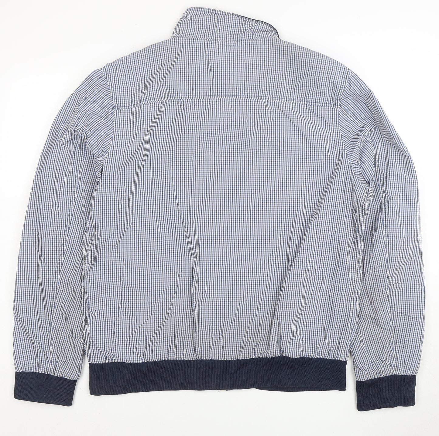 Scotch & Soda Men's Blue Check Cotton Bomber Jacket XL