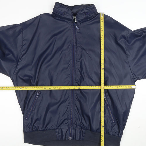 Izod Club Men’s Blue XL Bomber Security Jacket Zip Pockets Nylon