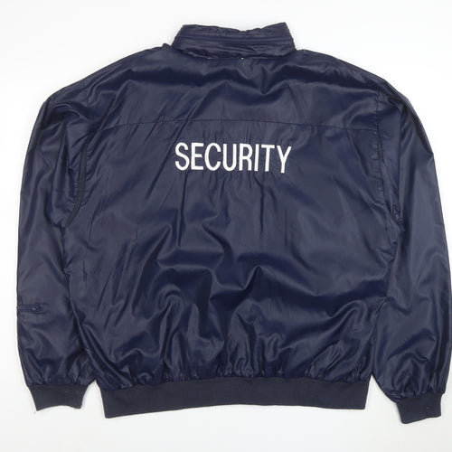Izod Club Men’s Blue XL Bomber Security Jacket Zip Pockets Nylon