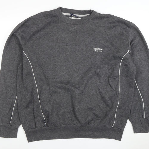 Umbro Mens Grey XL Crew Neck Pullover Sweatshirt