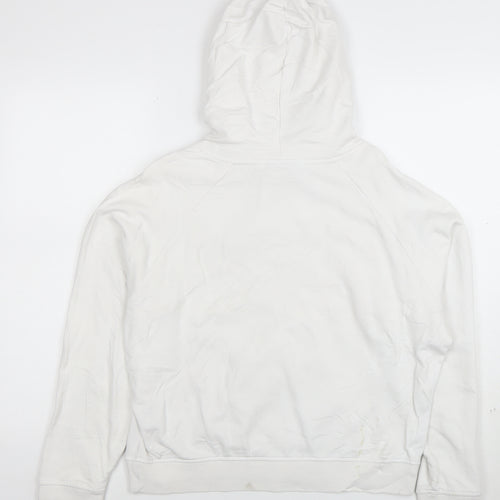 Diesel Men's White Hoodie Medium Pullover Graphic Logo Cotton