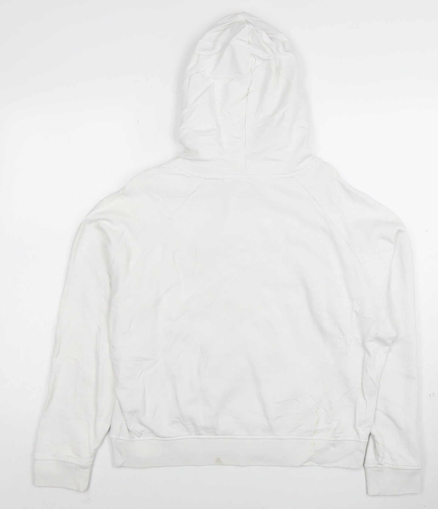 Diesel Men's White Hoodie Medium Pullover Graphic Logo Cotton