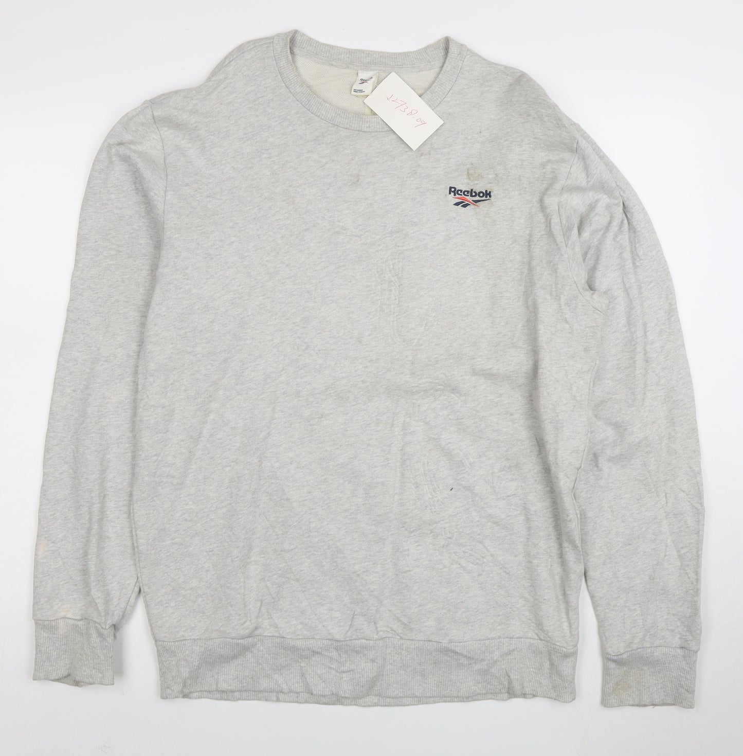 Reebok Men's Grey Crew Neck Pullover Sweatshirt Size L