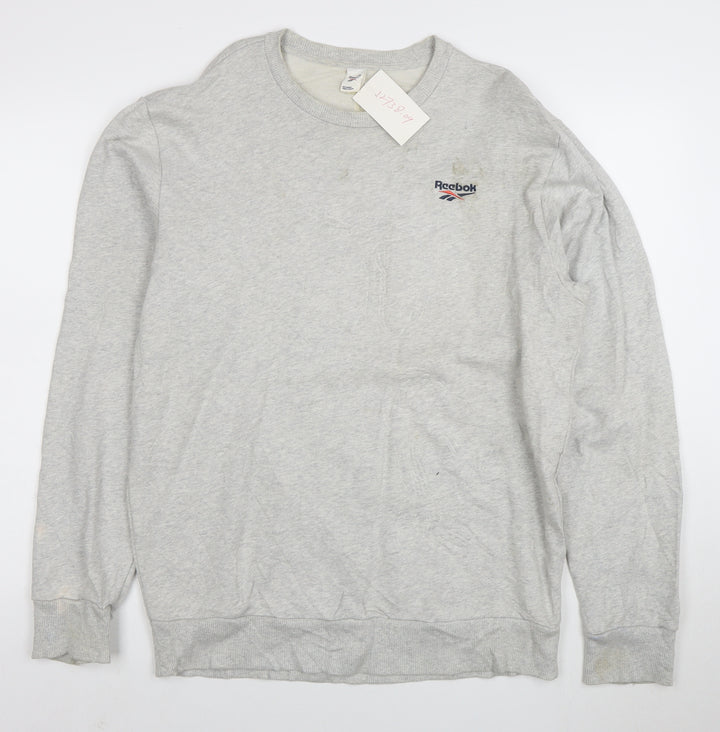 Reebok Men's Grey Crew Neck Pullover Sweatshirt Size L
