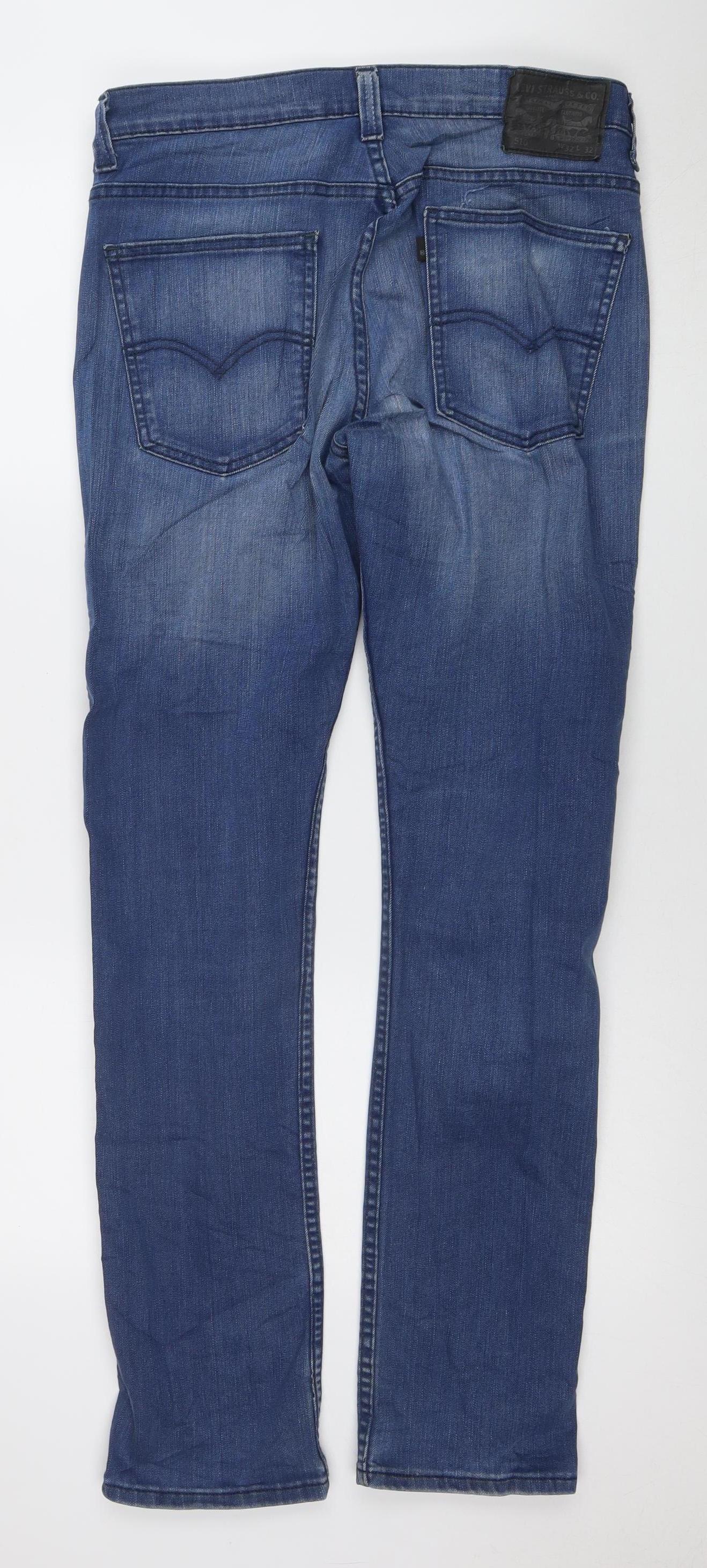 Levi's Men's Blue 510 Regular Fit Stretch Straight Jeans 32W 32L