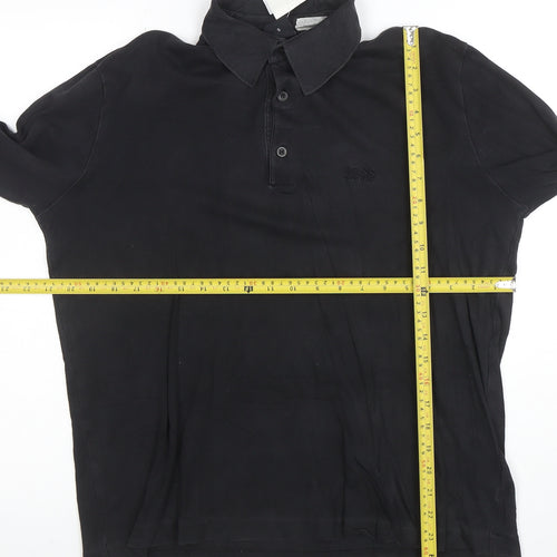 Hugo Boss Men's Black Long Sleeve Cotton Polo Shirt Size S