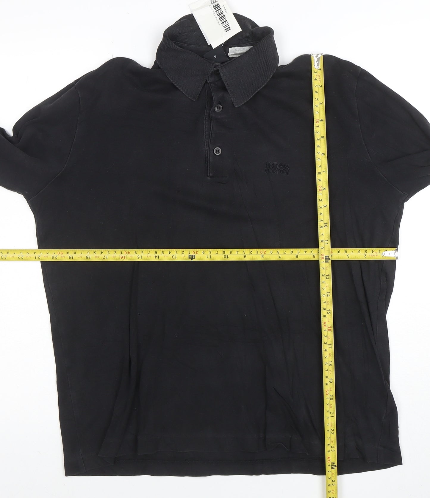 Hugo Boss Men's Black Long Sleeve Cotton Polo Shirt Size S