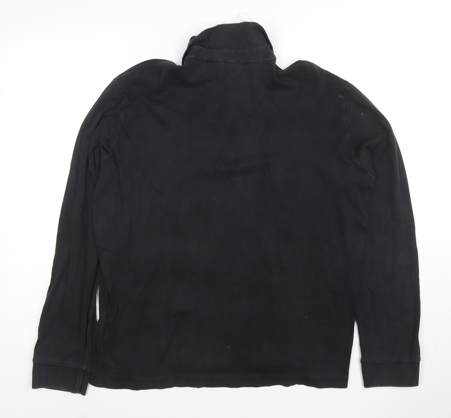 Hugo Boss Men's Black Long Sleeve Cotton Polo Shirt Size S