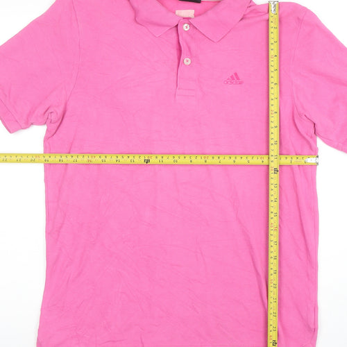 Adidas Men's Pink Clima365 Essentials Polo Shirt Size S Cotton Blend