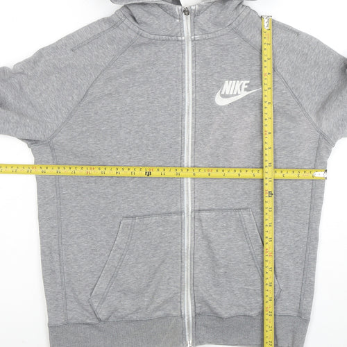 Nike Women Grey Full Zip Hoodie XL Cotton Blend Lined Sportswear