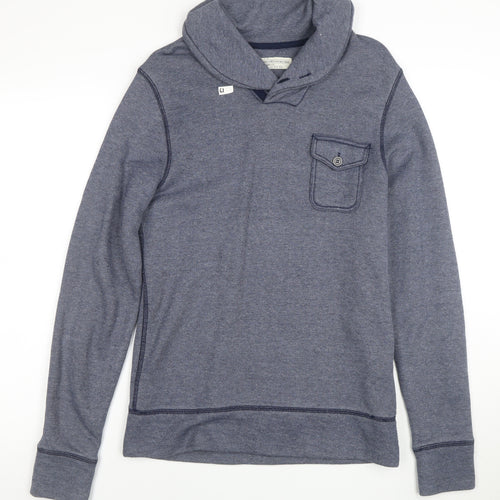 Levi's Men's Blue Henley Sweatshirt Size S Long Sleeve Cotton Blend