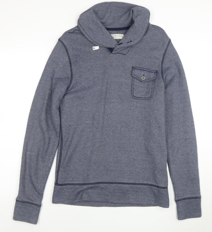 Levi's Men's Blue Henley Sweatshirt Size S Long Sleeve Cotton Blend