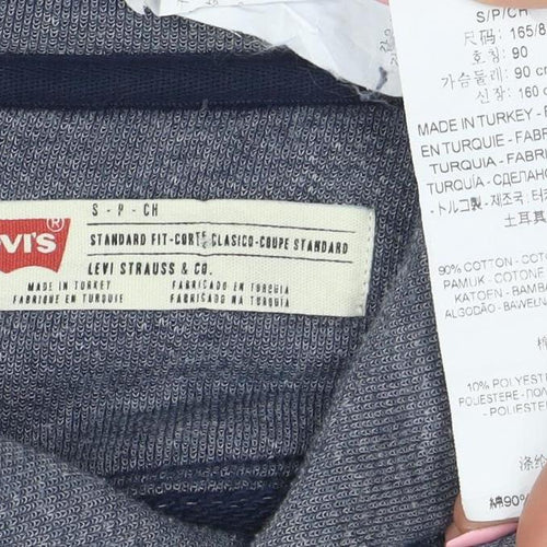 Levi's Men's Blue Henley Sweatshirt Size S Long Sleeve Cotton Blend