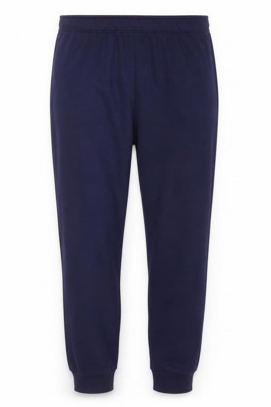 Front view of Puma Men Blue Jogger Trousers L Regular Fit Activewear