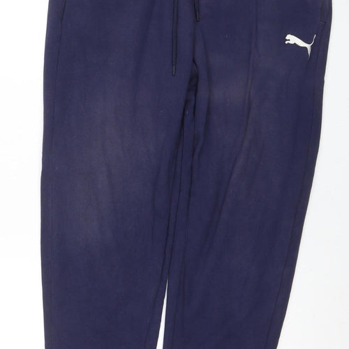 Puma Men Blue Jogger Trousers L Regular Fit Activewear