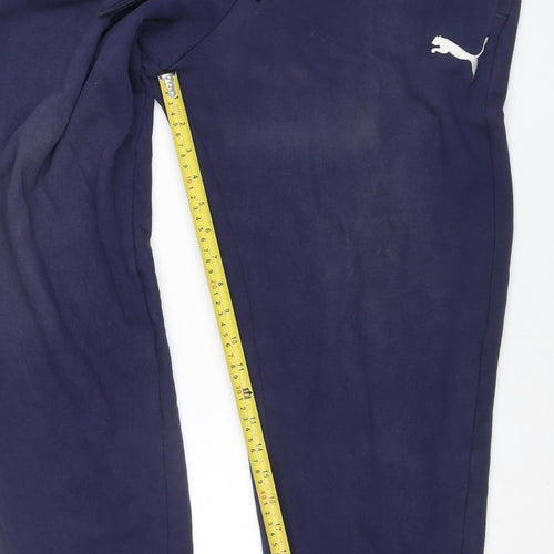 Puma Men Blue Jogger Trousers L Regular Fit Activewear