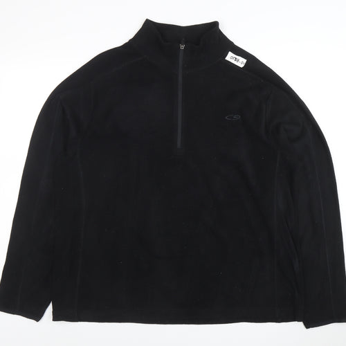 Champion Men’s Black Fleece 1/4 Zip Pullover Sweatshirt Size L