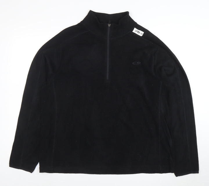 Champion Men’s Black Fleece 1/4 Zip Pullover Sweatshirt Size L