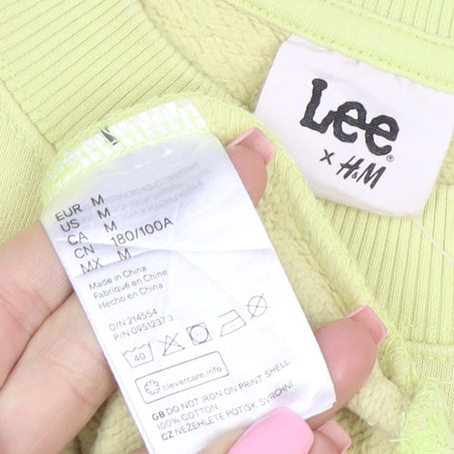 Lee x H&M Men's Yellow Cotton Graphic Logo Pullover Sweatshirt M