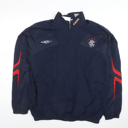 Umbro Men's Blue Windbreaker Jacket M Football Sports Zip