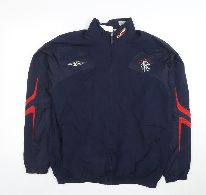 Umbro Men's Blue Windbreaker Jacket M Football Sports Zip