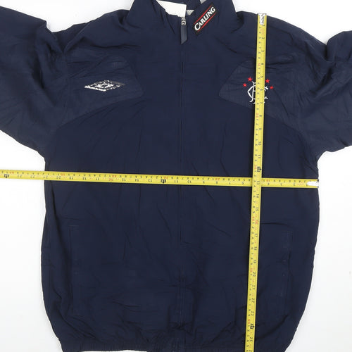 Umbro Men's Blue Windbreaker Jacket M Football Sports Zip