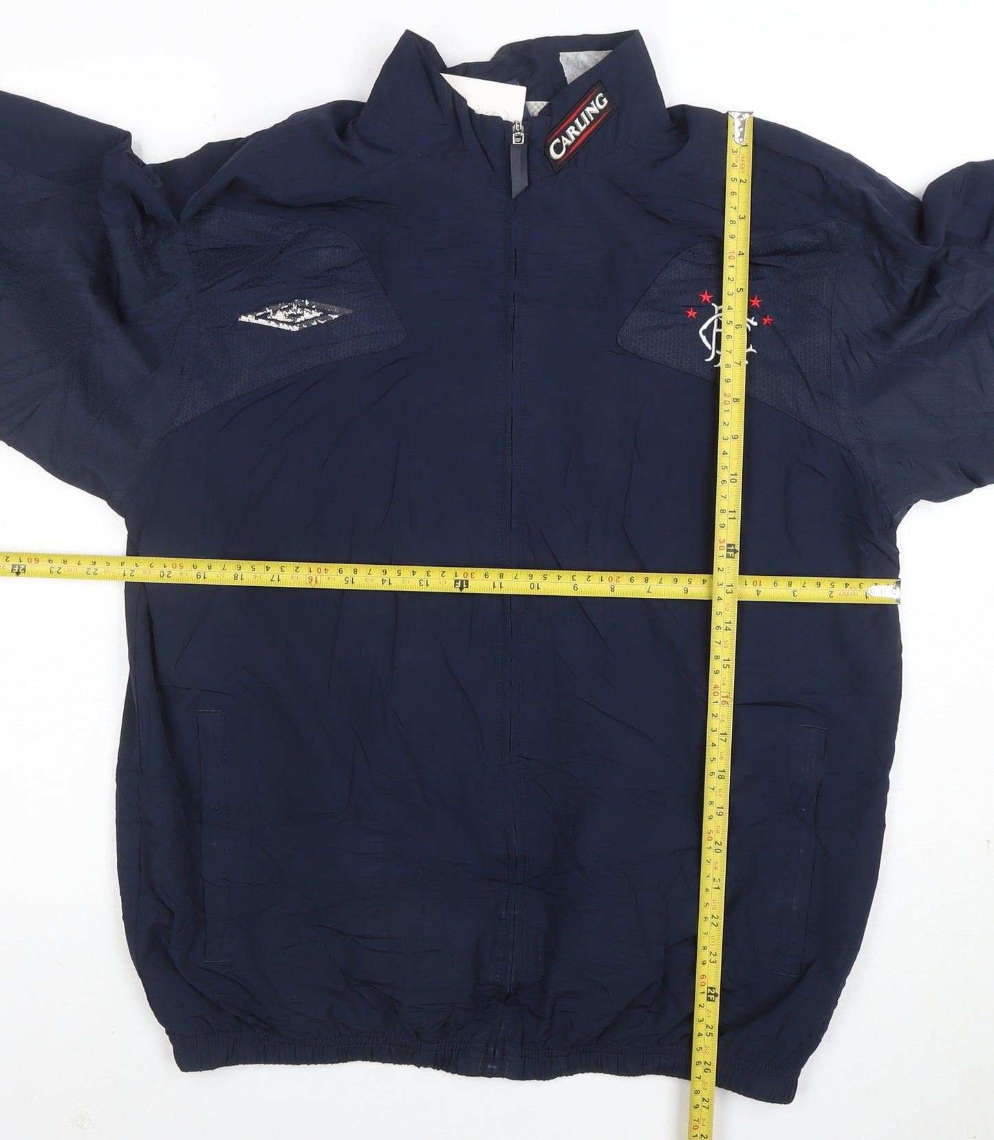 Umbro Men's Blue Windbreaker Jacket M Football Sports Zip