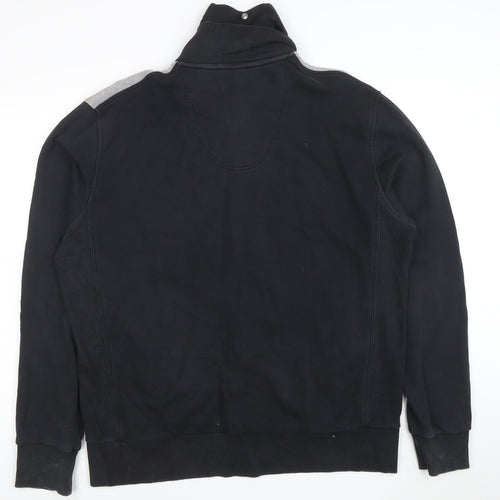 BOSS Mens 7XL Black Full Zip Sweatshirt High Neck Cotton Blend