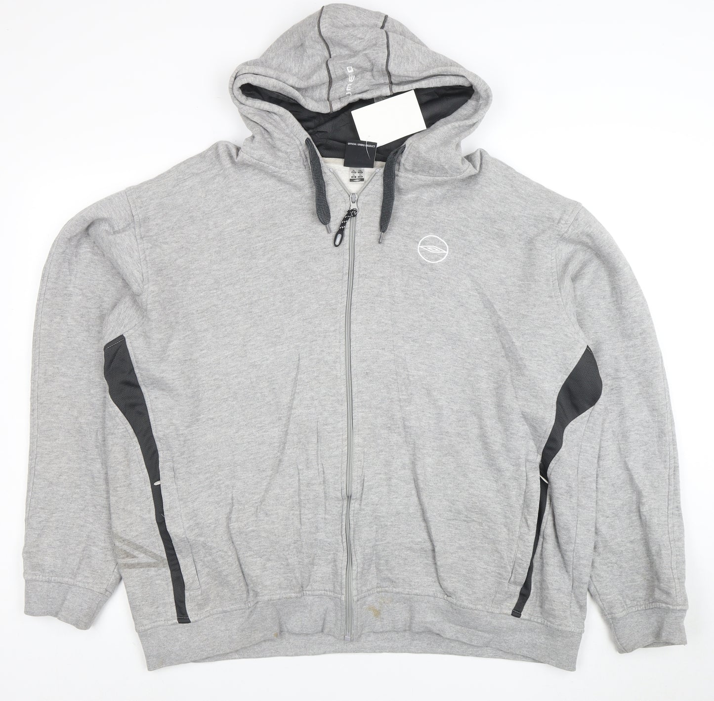 Umbro Men's Grey XL Full Zip Hoodie Sports Fleece Sweatshirt