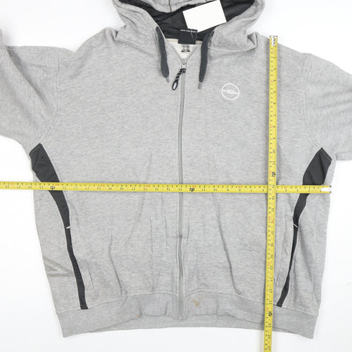 Umbro Men's Grey XL Full Zip Hoodie Sports Fleece Sweatshirt