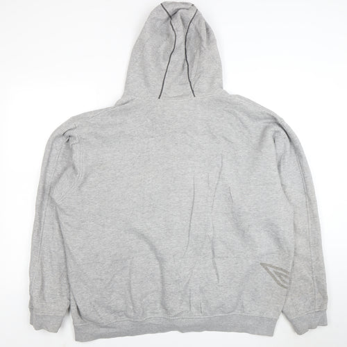 Umbro Men's Grey XL Full Zip Hoodie Sports Fleece Sweatshirt