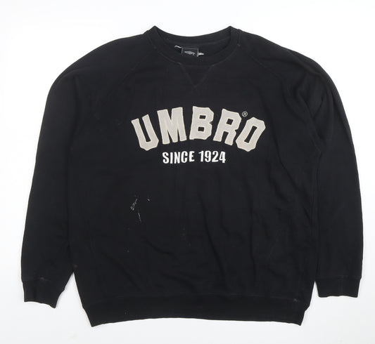 Umbro Men's Black Crew Neck Pullover Sweatshirt Size L