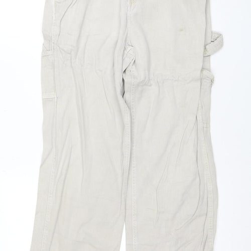 Garage Womens Beige Cargo Trousers Size 6 Cotton Straight Leg