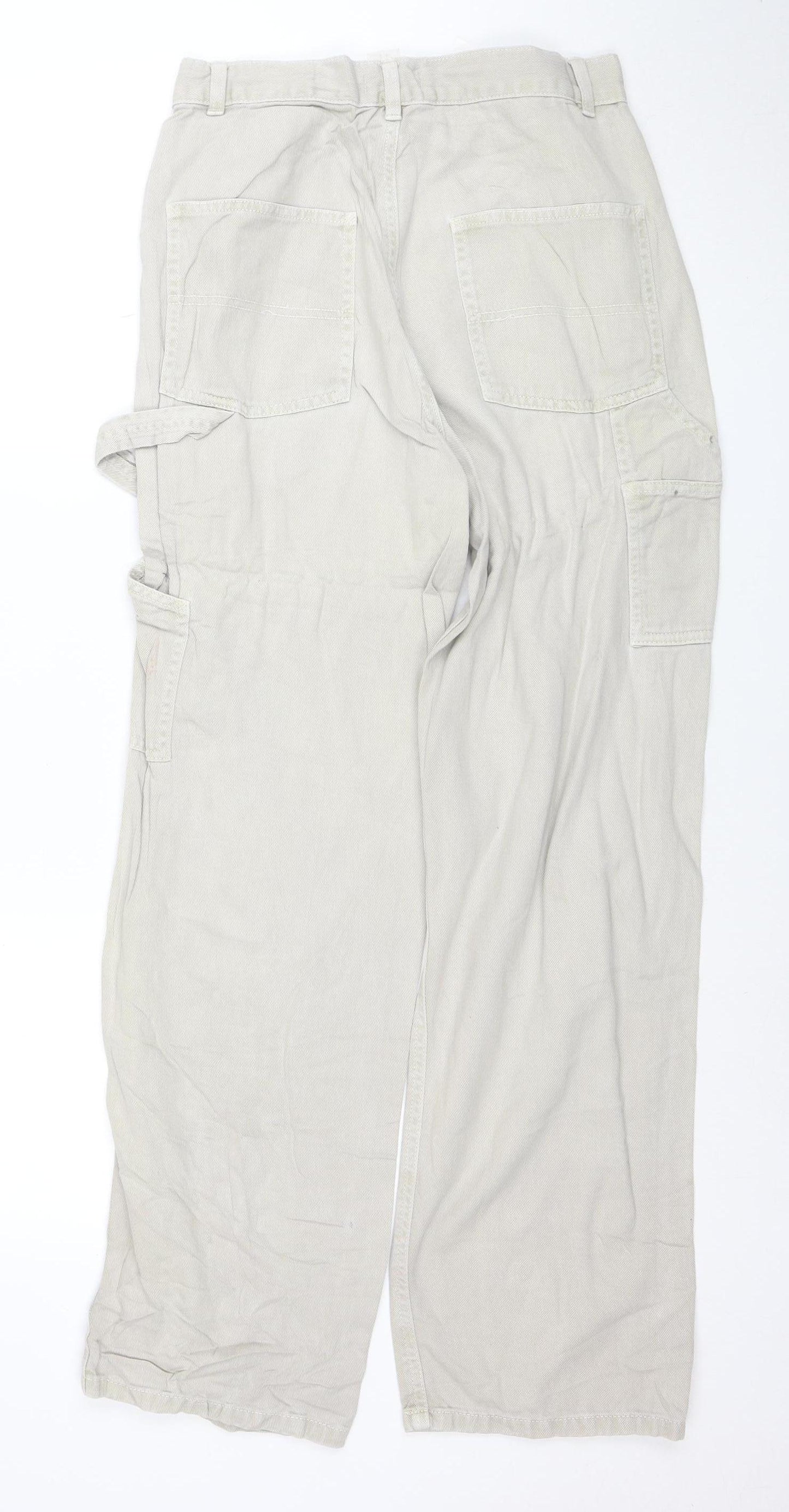 Garage Womens Beige Cargo Trousers Size 6 Cotton Straight Leg
