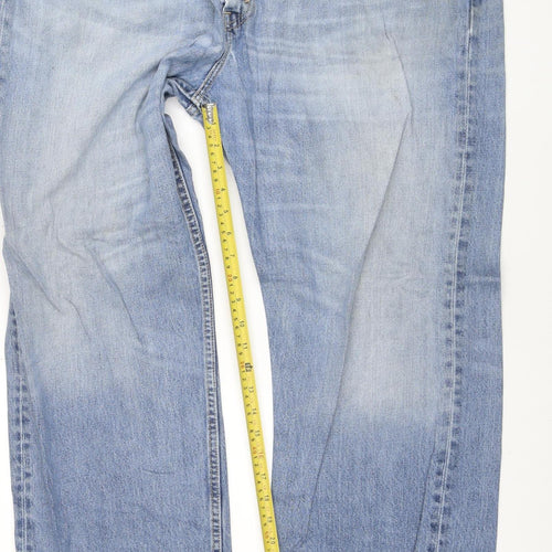 Levi's Men Blue 32 Straight Regular Fit Light Wash Denim Jeans