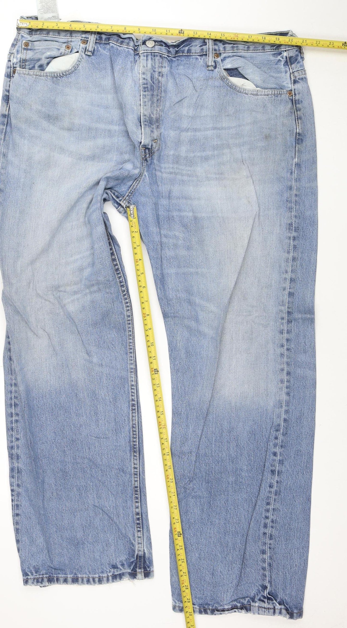 Levi's Men Blue 32 Straight Regular Fit Light Wash Denim Jeans