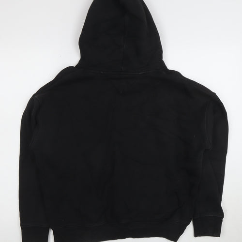 Tommy Jeans Womens Black Cotton Pullover Hoodie L Relaxed Fit