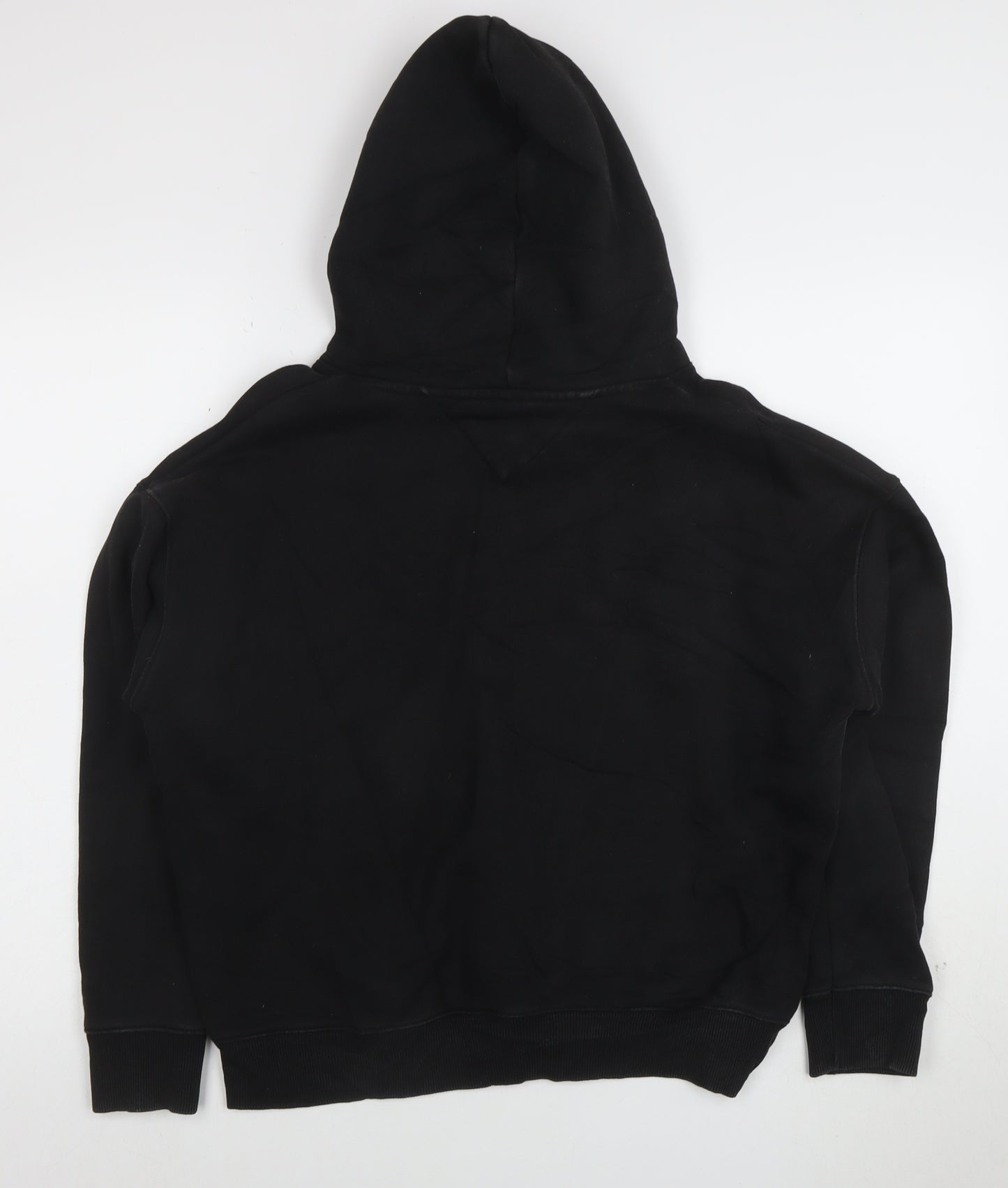 Tommy Jeans Womens Black Cotton Pullover Hoodie L Relaxed Fit