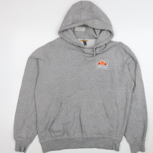 Ellesse Men’s Grey Pullover Hoodie XL Fleece Logo Sweatshirt